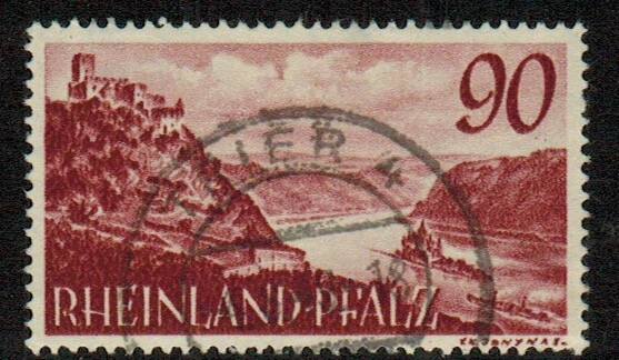 Germany #6N38, 1948-49 90 (pf) Castles on Rhine Key Value used cds VF - Image 1 of 1