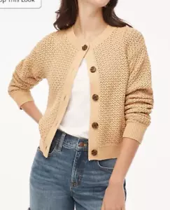 J. Crew Damen Buchenholz-Hellbraun Baumwollmischung Häkel Cardigan Pullover XXL - Bild 1 von 8