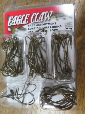 Рыболовный крючок для окуня Eagle Claw 618H ассортимент 67 штук в упаковке - Изображение 1 из 4
