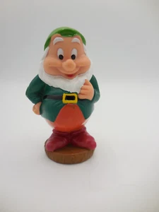 Vintage Disney Snow White Seven Dwarfs Rubber Squeak Bath Toy Happy - Picture 1 of 5