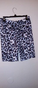 Biker-Shorts Damen Plus Markenlos 1XL. Blau Multi Leopardenmuster. - Bild 1 von 2