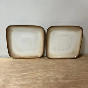 SANGO - VISIONS COCOA -Set Of 2- 7 5/8" SQUARE SALAD PLATES # 4992 - EUC - Picture 1 of 6