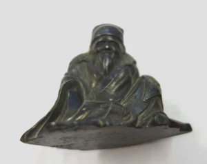 Antique Old Man Figurine Japan Lead Height 6 Cm - Picture 1 of 6