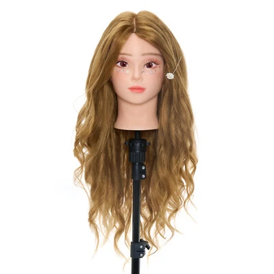 NEVERLAND BEAUTY 24" 50% Echthaar Übungskopf Friseurkopf Hair Mannequin Make up Professionelle