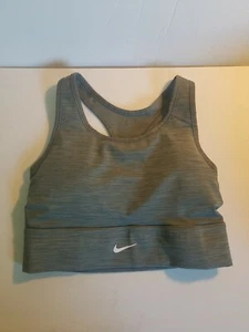 Nike Womens Sports Bra Green Heathered Racerback Padded SZM Athletic Gym D - Picture 1 of 4