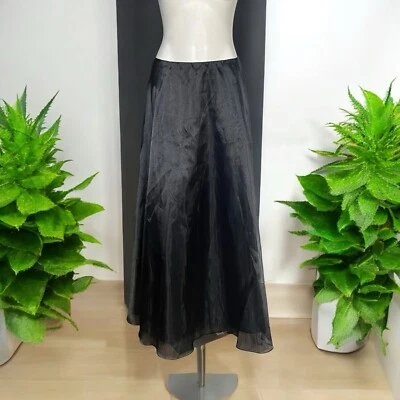 Alex Evenings Maxi Skirt Black Formal Sheer Overlay Party Cruise Wedding Size 12 - Image 1 of 4