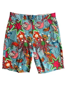Royal & Awesome Golf Shorts Mens 34 Partoon Loud All Over Print Colorful Playful - Picture 1 of 5