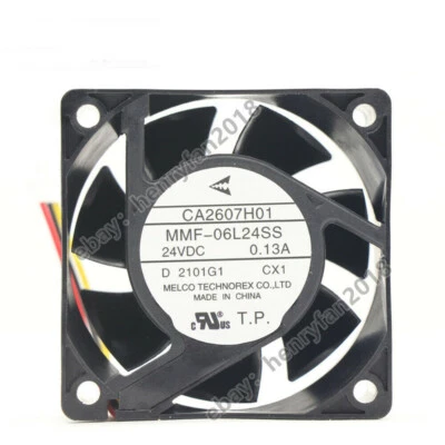 MELCO MMF-06L24SS-CX1 CA2607H01 24VDC 0.13A 60*60*25mm Inverter cooling fan - Image 1 of 4