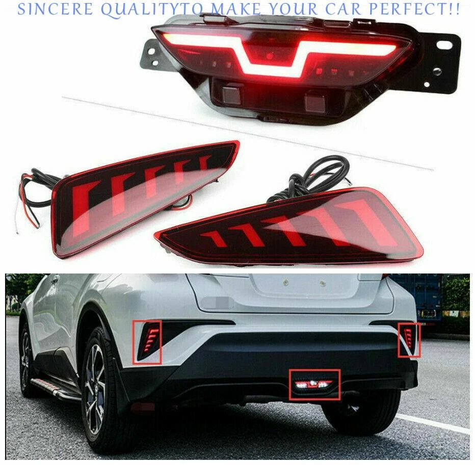 Luces antiniebla traseras LED + 1x luz trasera parachoques para Toyota CHR C-HR 2018-2022 Foto 1 de 4