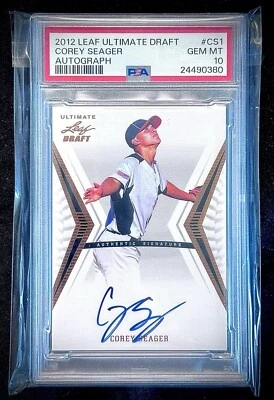 Corey Seager 2012 Leaf Ultimate Draft Autograph PSA 10 GEM 💎 LA Dodgers Rookie - Image 1 of 2
