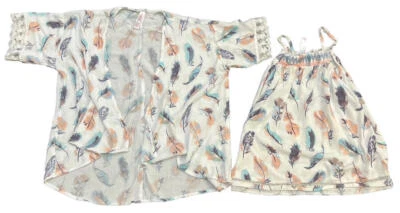 Camisa abierta Xhilaration con camiseta sin mangas a juego para niña talla M (7/8) buen estado Foto 1 de 4