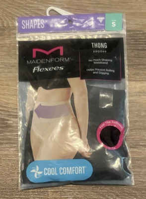Tanga de encaje para suavizar barriga Maidenform Cool Comfort negra pequeña Foto 1 de 4