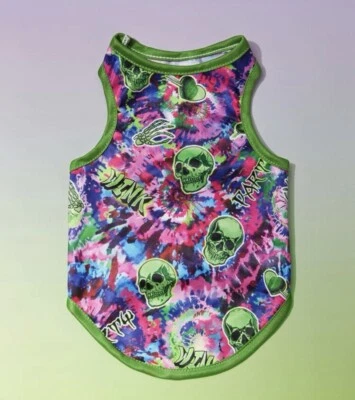 Nova camisa regata gráfica de caveira e letra para cães ou gatos tamanho M - Imagem 1 de 3