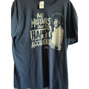 Camiseta Grande Clásica Unisex Vintage Bob Ross "No Mistakes Just Happy Accidents" - Imagen 1 de 2