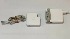 2 CARICABATTERIE ORIGINALI APPLE 60W MAGSAFE POWER ADAPTER A1344 NON FUNZIONANTI - Foto 1 di 3