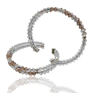 Bracciale schiava a 2 fili in argento con cristalli swarovski aurore boreale - Foto 1 di 1