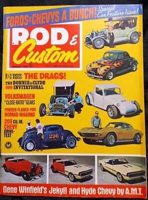 Vintage ROD &  CUSTOM Magazine Aug 1968 Retro Ads Great Tutorials Custom Hotrods - Image 1 of 4