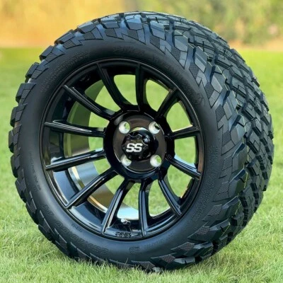 Rueda TREX 14" Titan negro brillante y neumático todo terreno 23x10-14 STX DOT - Juego de 4 Foto 1 de 4