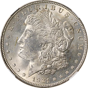 1921-P Morgan Silver Dollar NGC MS63 - Light Toning - Picture 1 of 4