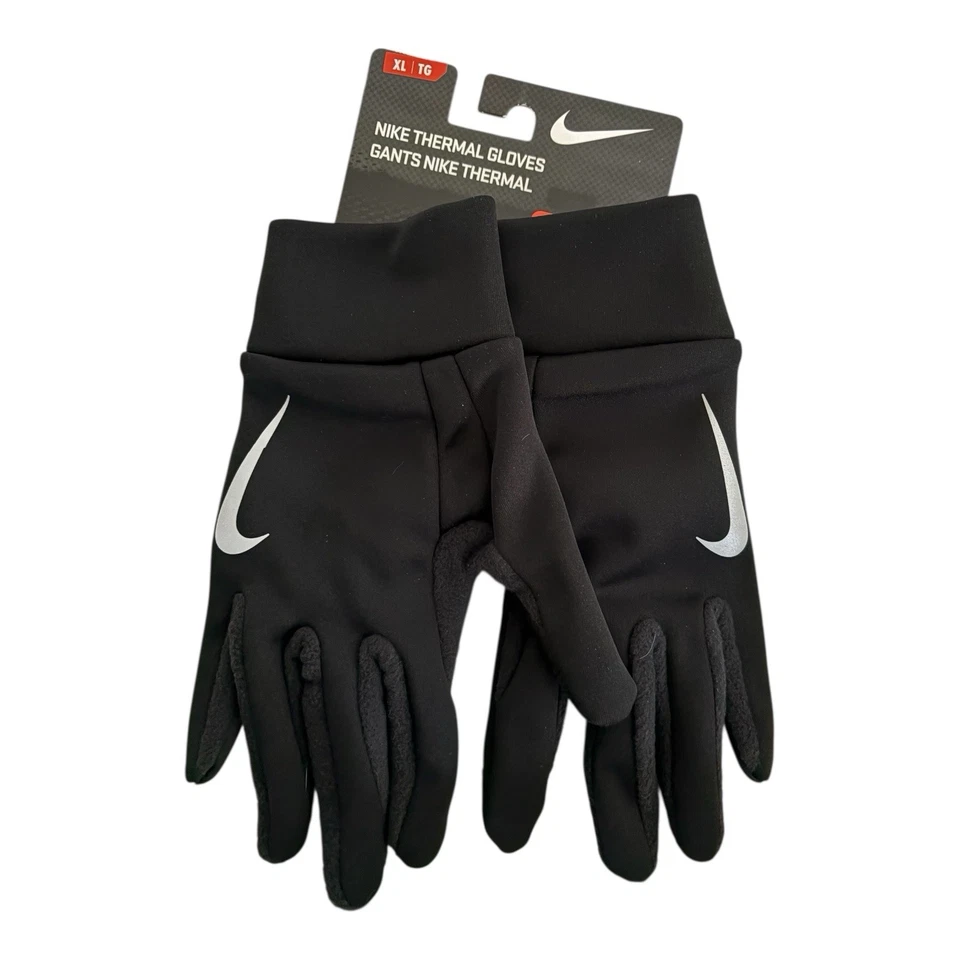 Nike Thermal Running Gloves Mens XL Black Touch Screen Authentic