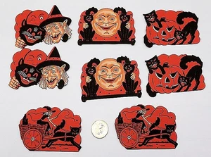 8-Halloween-Retro Style-Fussy Cut-Junk Journal-Linen Cardstock-Label-Stickers - Picture 1 of 1