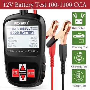 FOXWELL BT100 Pro 12V Car Battery Tester Digital Battery Analyzer 100-1100CCA - Picture 1 of 13
