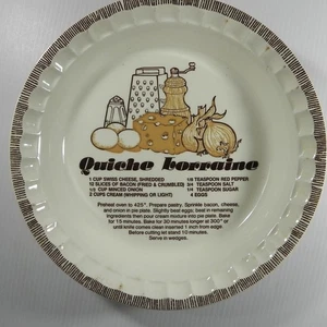 Royal China Jeannette Quiche Lorraine Recipe Vintage Ceramic Pie Plate Dish 11” - Picture 1 of 4