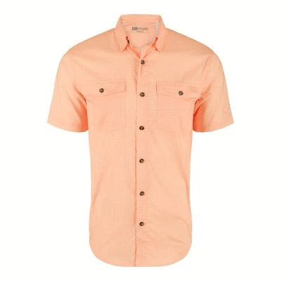 DRAKE Frat Gingham Check Button-Down Men Size Large Peach Pearl Tonal SS Shirt - Image 1 of 4