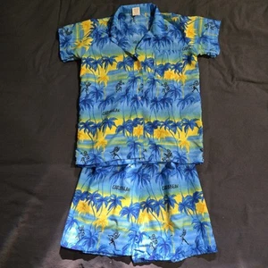 Kids Hawaiian Shirt & Short Set Size XL (10) Short Sleeve Button Up 2 Piece EUC - Picture 1 of 3