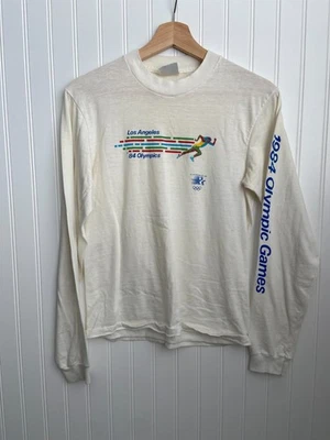 Vintage LA84 Los Angeles Olympic Games Long Sleeve White Tshirt LEVIS Size Small - Image 1 of 4