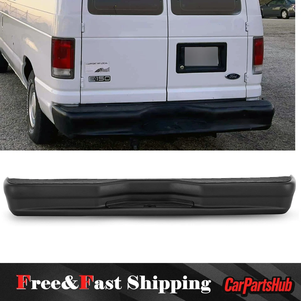 Black Rear Step Bumper Assembly For 1992-2014 Ford Econoline E-150 E-250 E-350 Foto 1 de 4