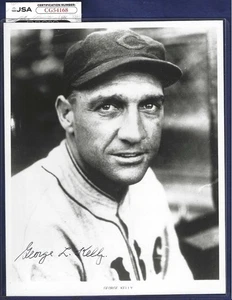 George Kelly Chicago Cubs Baseball HOFer Autographed 8x10 Photo JSA COA - Picture 1 of 1