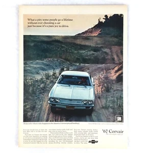 1967 Chevrolet Blue Corvair Corsa 500 - Vintage PRINT Advertisement Ad LG9 Beach - Picture 1 of 1