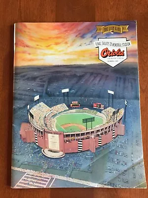 10/6/91 FINAL GAME PROGRAM - TIGERS vs ORIOLES @ BALTIMORE MEMORIAL STADIUM 1991 - Image 1 of 4