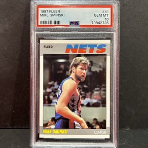 1987 Fleer Basketball MIKE GMINSKI #41 PSA 10 GEM MINT 💎 Nets POP 52