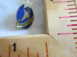 Vintage Blue & Gold Star Power Character,  pinback, pin, lapel pin - Picture 1 of 3