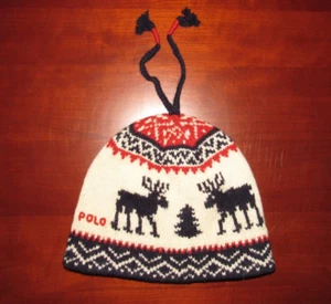 Vintage Polo Ralph Lauren Elch Rentier Wollmütze Einheitsgröße Herren - Bild 1 von 5