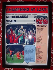 Spain 1 Netherlands 0 - 2010 World Cup Final - framed print - Picture 1 of 2
