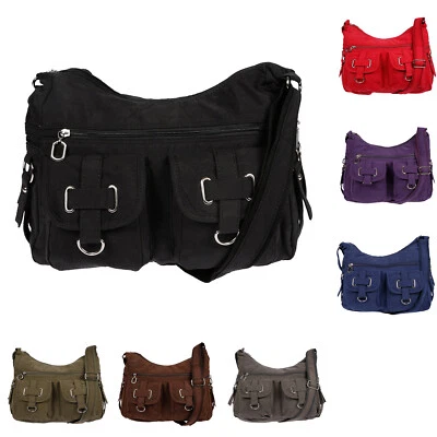 Damenhandtasche Schultertasche Tasche Umhängetasche Canvas Shopper Crossover Bag - Bild 1 von 4