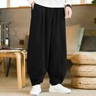 Men's Loose Fit Harem Pants Elastic Waist Casual Trousers In Solid Color