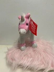Russ Unicornio Peluche Pony Pimienta Rosa Blanco Plata Relleno Animal Juguete 6" y almohada - Imagen 1 de 5