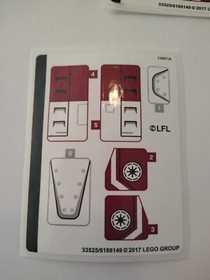Lego 75182 Sticker Sheet Star Wars Republic Fighter Tank Minifigure