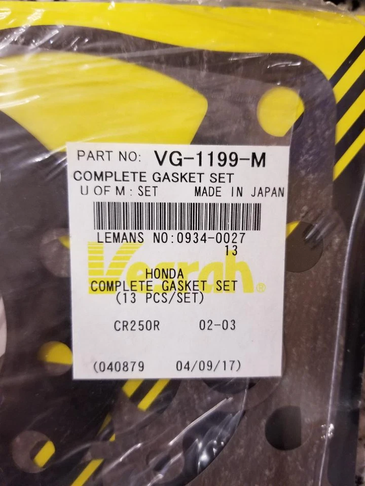 VESRAH HONDA 完整气囊套装零件 #VG-1199-M 2002-2003 CR250R — 第 1/4 张图片