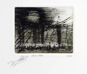 DDR-Avantgarde 1983. Radierung Klaus SOBOLEWSKI (1962-2006 D) handsigniert - Bild 1 von 2