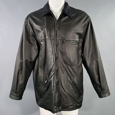 SERAPHIN Size 40 Black Reversible Leather Zip Up Coat - Image 1 of 4