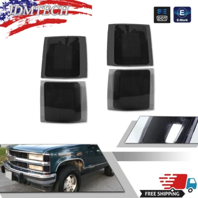Juego de marcadores laterales inferiores izquierdo y derecho delantero ahumado para Chevrolet Tahoe 1995-2000 Foto 1 de 4
