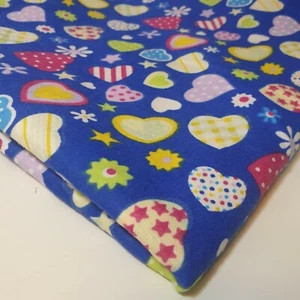 Hearts 100% Cotton Flannel Fabric Winceyette Costume Craft Dress Material 44" - Picture 1 of 4