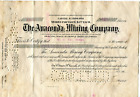 EARLY 1900 ANACONDA MINING CO 500 SHARES STOCK CERT  CRIPPLE CREEK CO