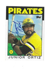 Autographed Signed 1986 Topps JUNIOR ORTIZ Pittsburgh Pirates Card #682 - w/COA