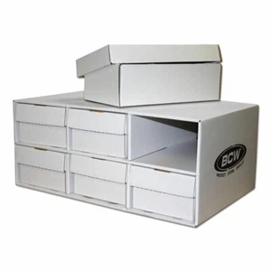 6 cajas de almacenamiento de tarjetas de zapatos BCW 1600 unidades y 1 caja de zapatos BCW 6 cubby casa - Imagen 1 de 3